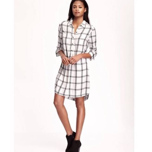 black and white tartan dress